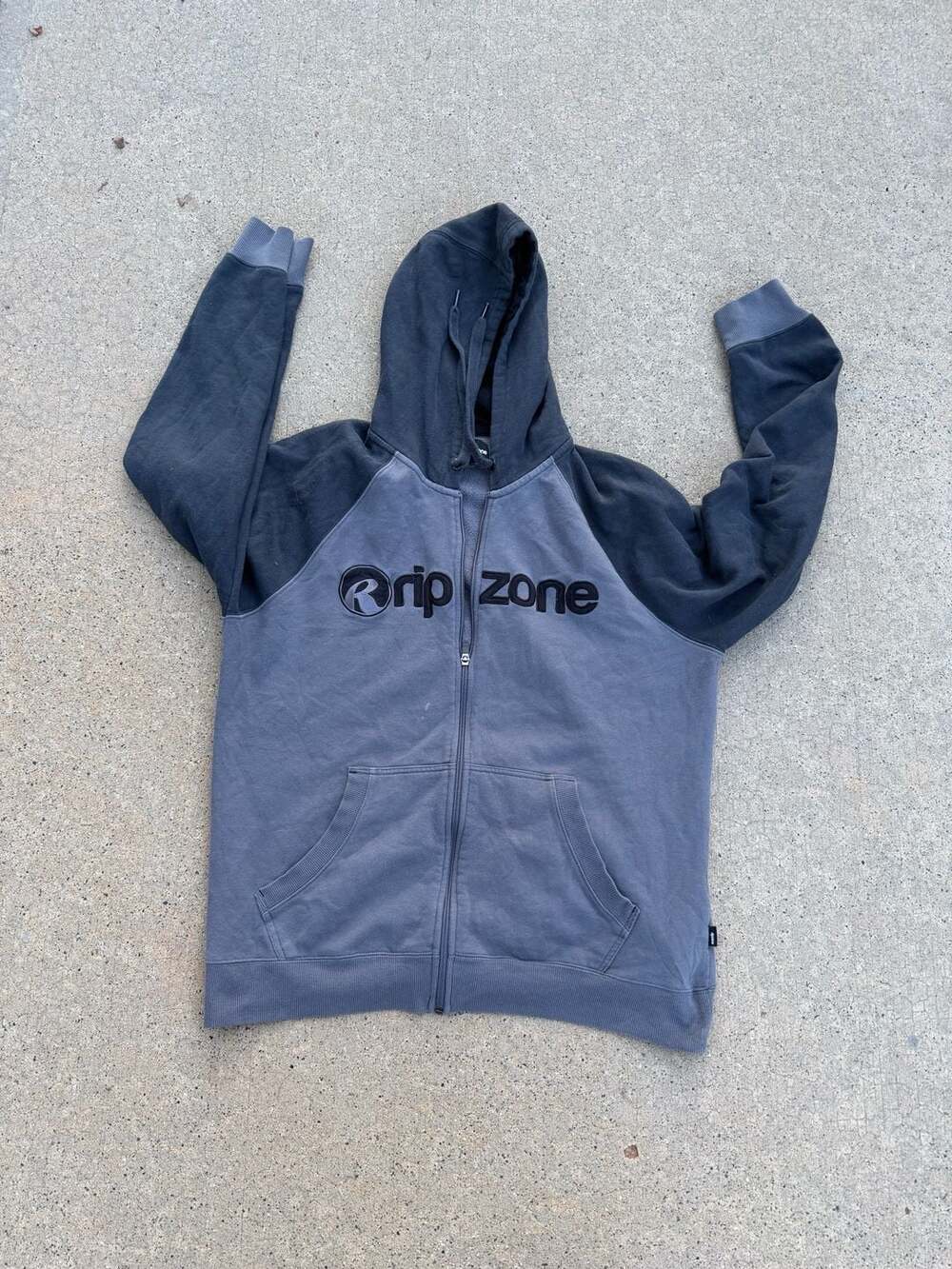 Ripzone Zip Up Hoodie Gray Black